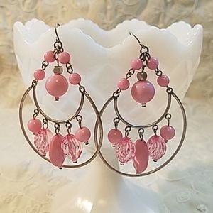 Fun Pink Statement Earrings